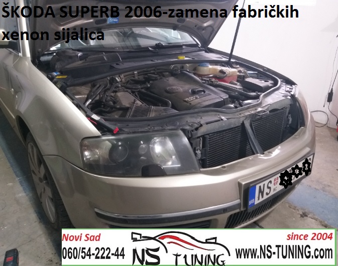 skoda superb xenon farovi d2s sijalica philips zamena ugradnja novi sad auto servis ns tuning